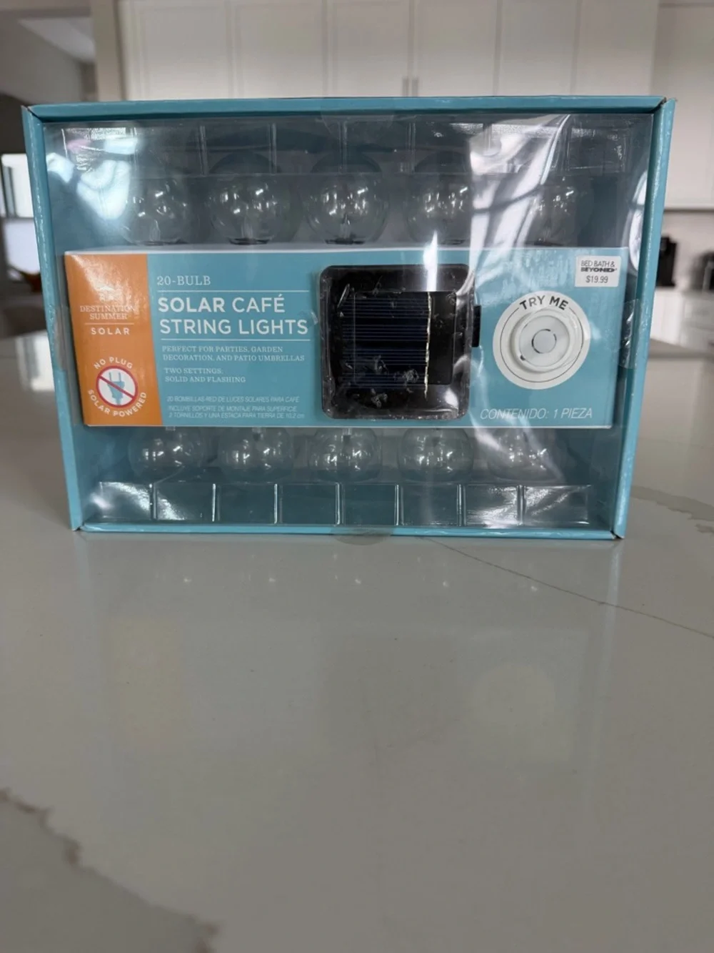 Solar Café String Lights - Clear Bulbs